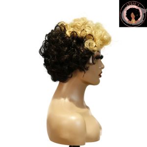 center wig machine made black wig remy hair tc004
