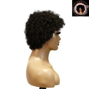 center wig machine made black wig remy hair h023