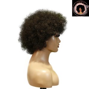 center wig machine made black wig remy hair 2301
