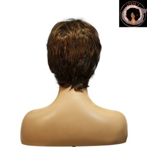 center wig machine made black wig remy hair tc066