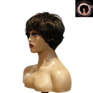 center wig machine made black wig remy hair tc041