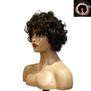 center wig machine made black wig remy hair tc002