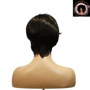 center wig machine made black wig remy hair h081