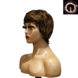 center wig machine made black wig remy hair tc066