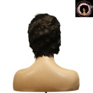 lydies beauty machine made black wig remy hair h001