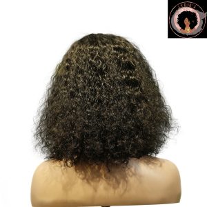 center wig machine made black wig remy hair tc047