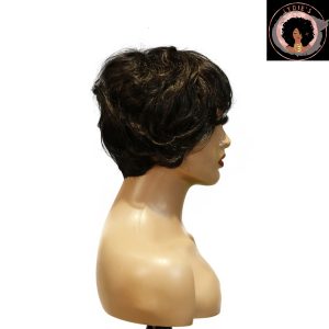 center wig machine made black wig remy hair tc041