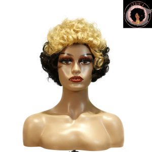 center wig machine made black wig remy hair tc004
