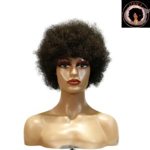 center wig machine made black wig remy hair 2301