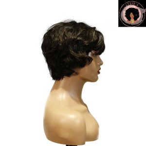center wig machine made black wig remy hair tc16
