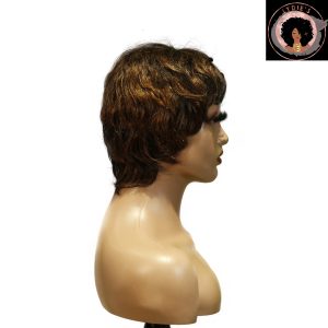 center wig machine made black wig remy hair tc066