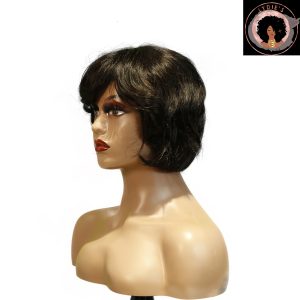 center wig machine made black wig remy hair tc063