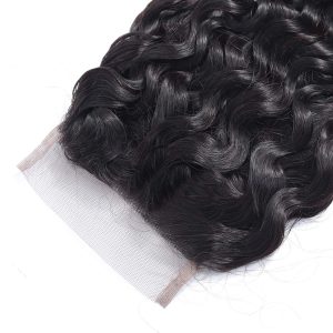 center wig remy hair 4x4 water wave closure