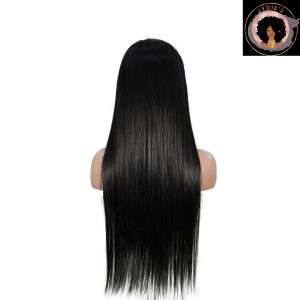 center wig natural black remy hair 6x7 lace closure straight human hair wig