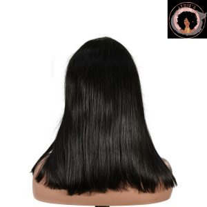 center wig natural black remy hair 2x6 lace closure straight bob human hair wig