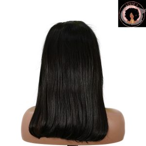 center wig 13x4 straight bob lace front wig natural black asian raw hair