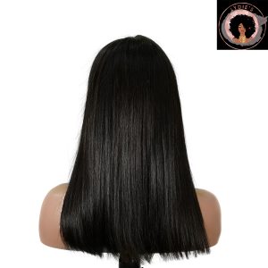 center wig natural black asian raw hair 2x6 hd lace closure straight bob human hair wig