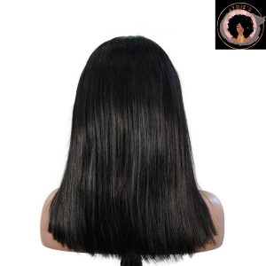 center wig natural black asian raw hair 5x5 hd lace closure straight bob human hair wig