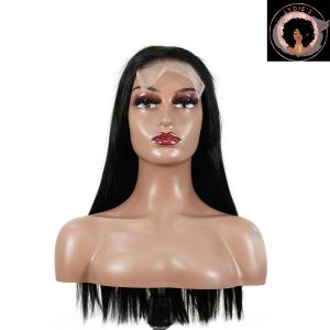 center wig natural black remy hair 5x5 lace closure straight human hair wig
