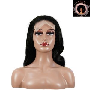 center wig natural black remy hair 5x5 lace closure body wave human hair wig