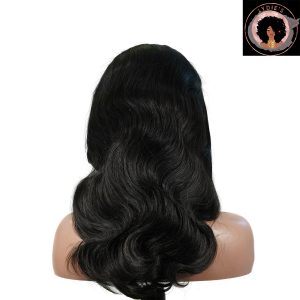 center wig natural black remy hair 5x5 lace closure body wave human hair wig