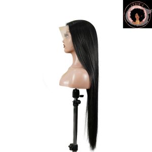 center wig 13x4 straight lace front wig natural black remy hair