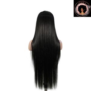 center wig 13x4 straight lace front wig natural black remy hair