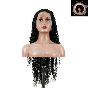 center wig 13x4 deep wave lace front wig natural black remy hair