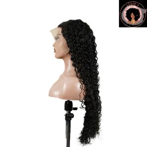 center wig 13x4 deep wave lace front wig natural black remy hair