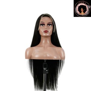 center wig natural black asian raw hair 13x6 hd lace front wig straight human hair wig