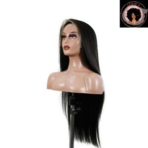center wig natural black asian raw hair 13x6 hd lace front wig straight human hair wig