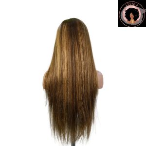 center wig 13x4 straight lace front wig m4&27 highlight remy hair 26 inch