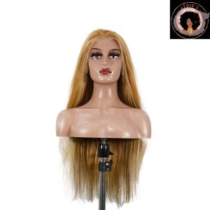 center wig 13x4 straight lace front wig 8&27 honey blonde highlight 26 inch remy hair