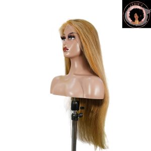 center wig 13x4 straight lace front wig 8&27 honey blonde highlight 26 inch remy hair