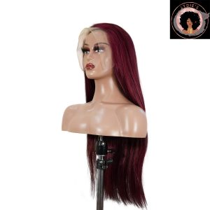 center wig 13x4 straight lace front wig 99j color 26 inch remy hair