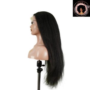 center wig 13x4 yaki straight lace front wig black remy hair