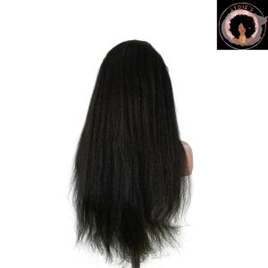 center wig 13x4 yaki straight lace front wig black remy hair
