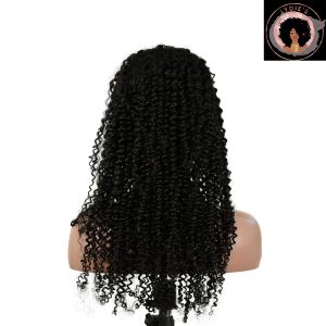 center wig 13x4 kinky curly lace front wig natural black remy hair