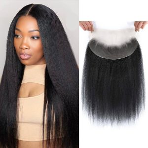 center wig remy hair 13x4 yaki straight frontal