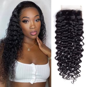 center wig remy hair 4x4 jerry curly closure